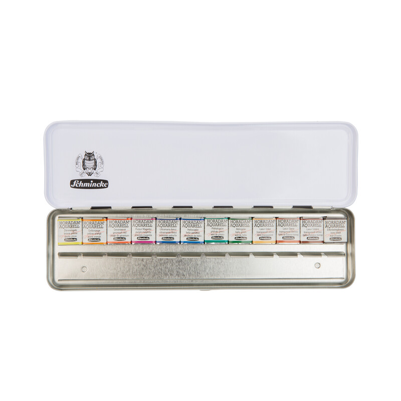 Schmincke Horadam Aquarellkasten 74825 Slim Line 12 x 1/2 Näpfchen