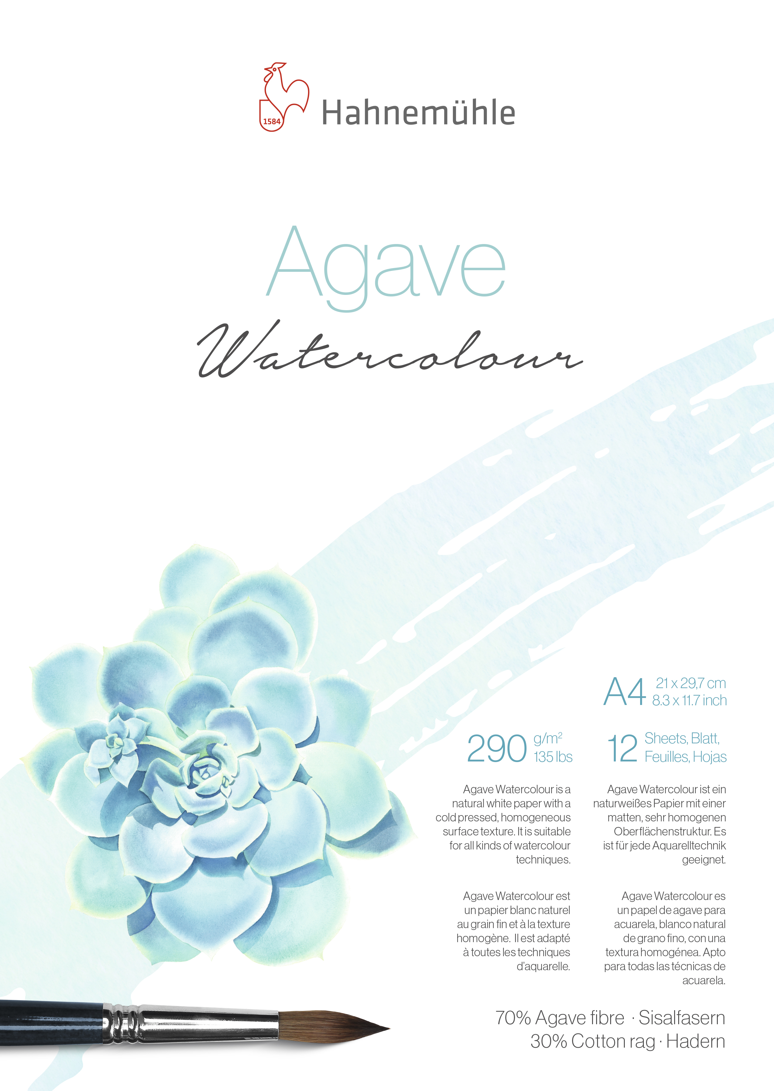 Hahnemühle Agave Watercolor Block A4 
