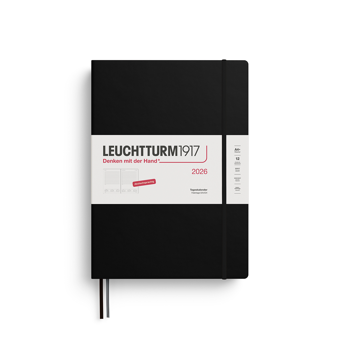 Leuchtturm Tageskalender Master (A4+) 2026 Schwarz