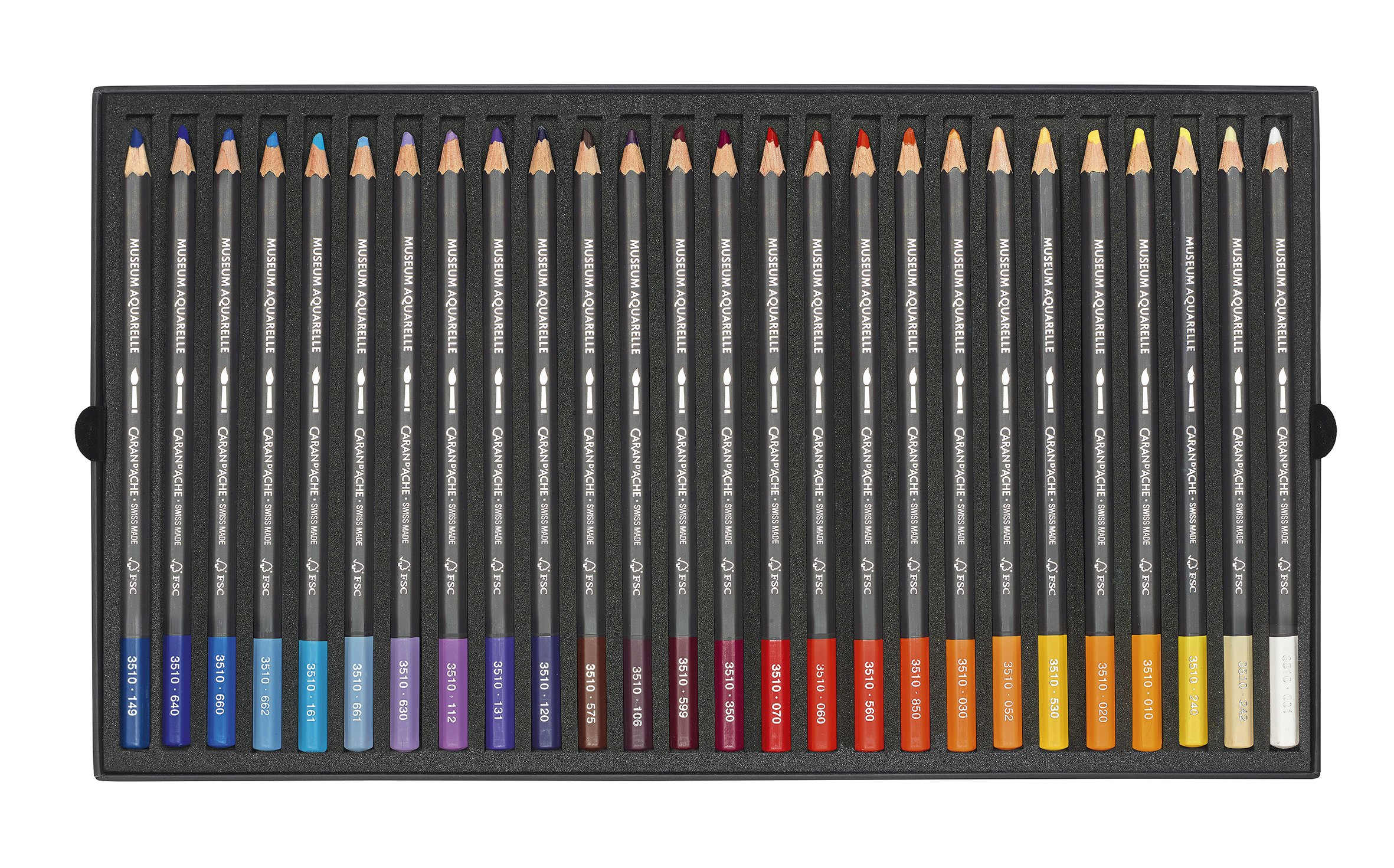 Caran d'Ache Museum Aquarelle 76er Set Kartonschachtel mit 76 Farben + 2 Technalo (3B/6B)