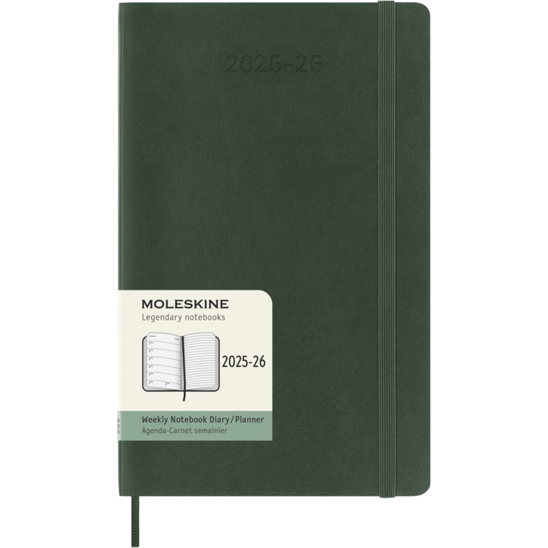 Moleskine Wochen-Notizkalender Large 18 Monate 2025-26 Softcover Myrtengrün