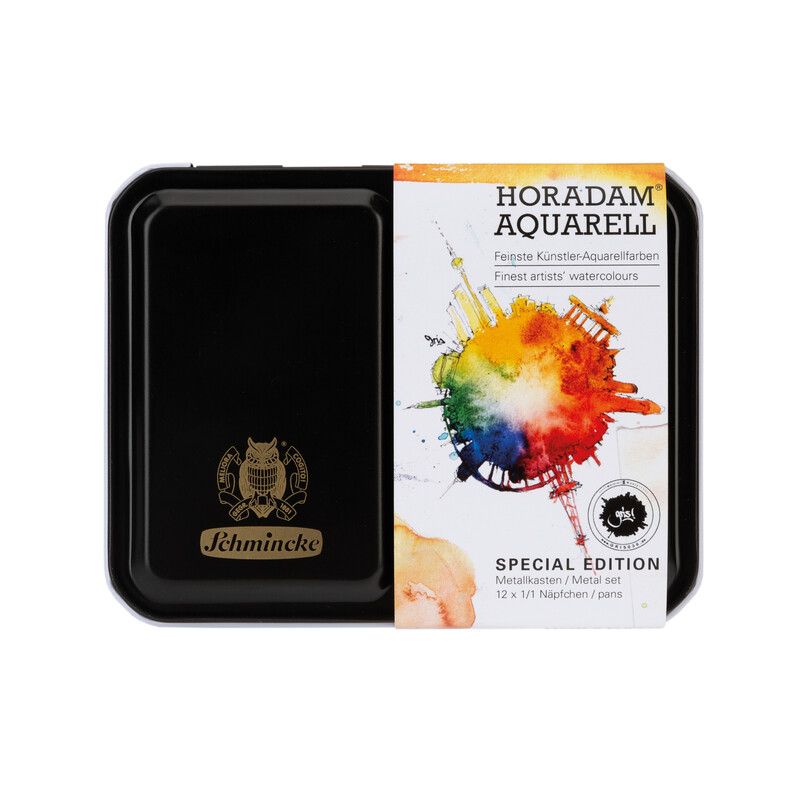 Schmincke Horadam Aquarellkasten 74646 Gris Set 12 x 1/1 Näpfchen