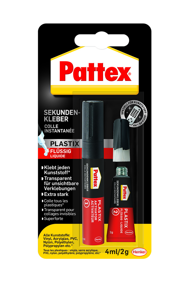 Pattex Sekundenkleber Plastix flüssig für PE PP
