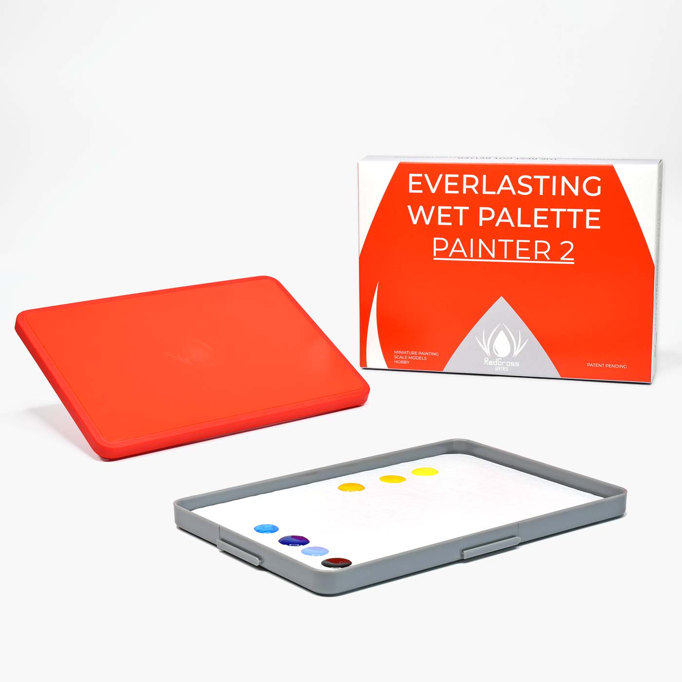 Redgrass Games Everlasting Wet Palette Painter V2 Feuerrot - 16,5 cm x 24 cm