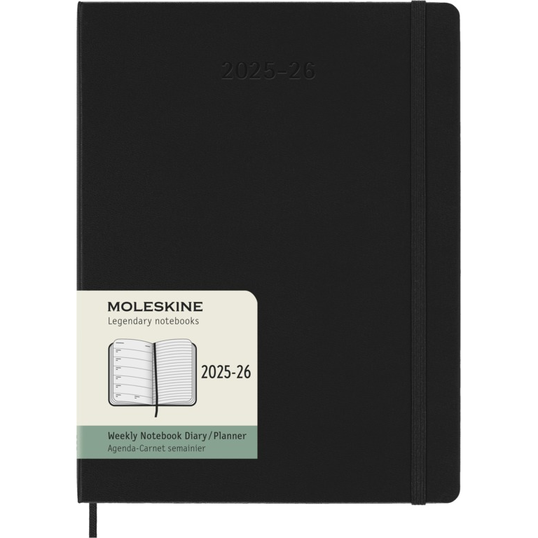 Moleskine Wochen-Notizkalender XL 18 Monate 2025-26 Hardcover Schwarz