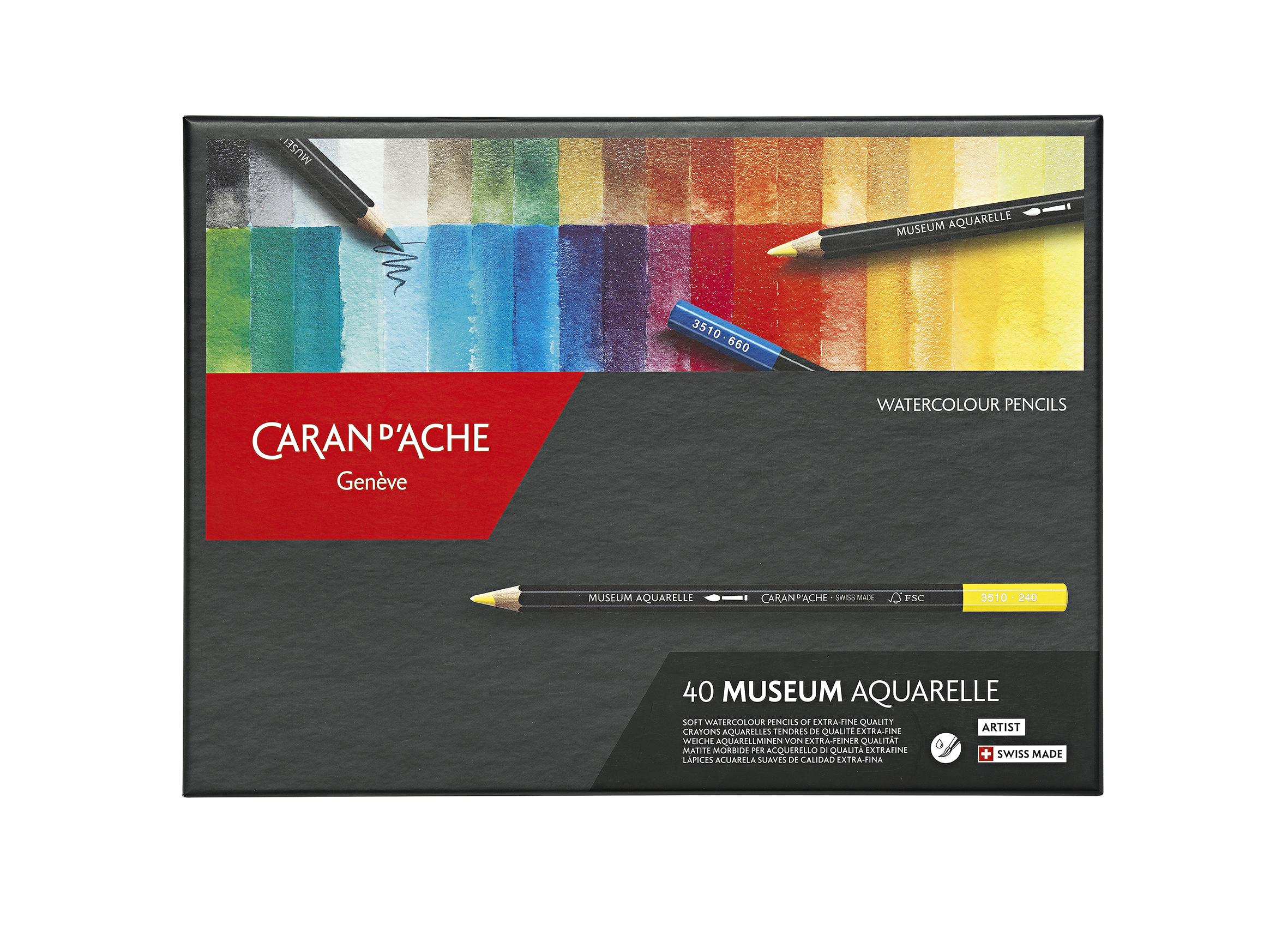 Caran d'Ache Museum Aquarelle 40er Set Kartonschachtel mit 40 Farben