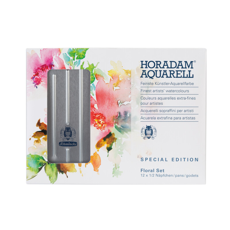 Schmincke Horadam Aquarellkasten 74879 Floral Set 12 x 1/2 Näpfchen