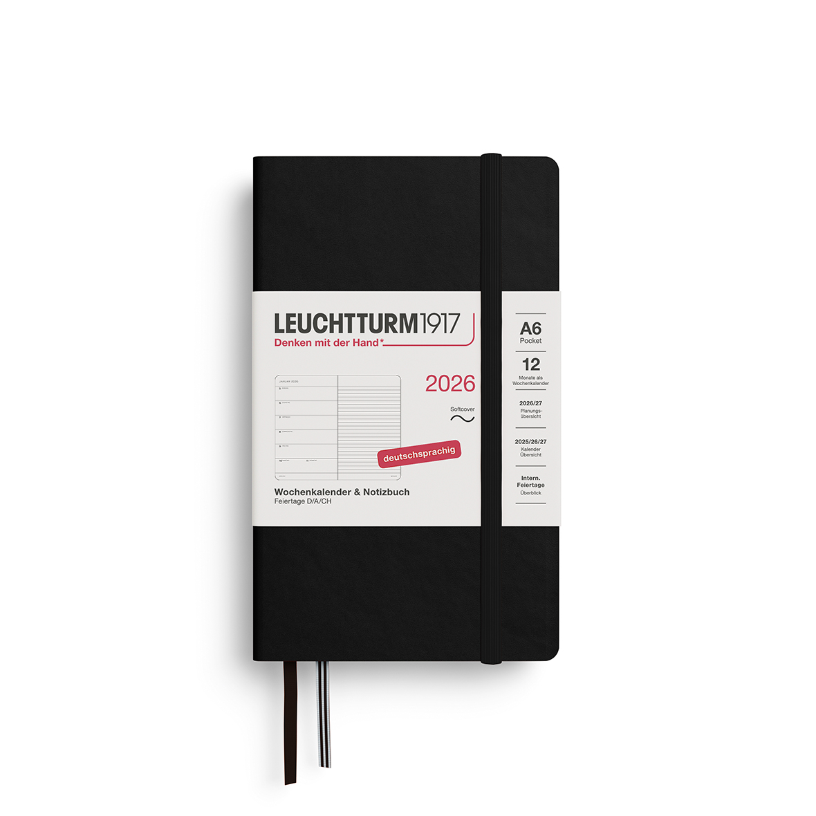 Leuchtturm Wochen- & Notizkalender Pocket (A6) Softcover 2026 