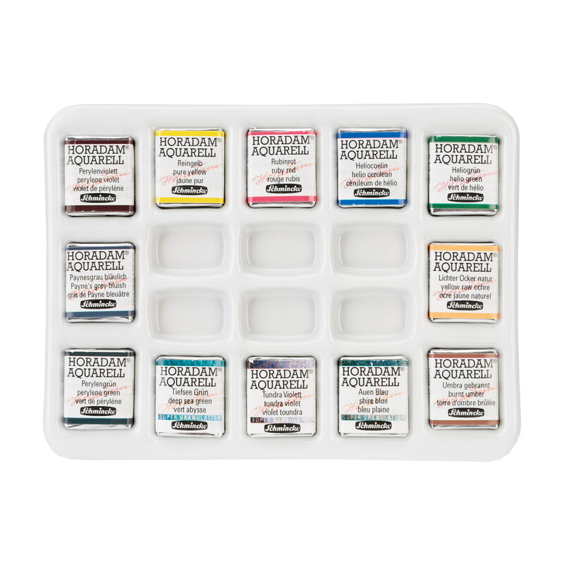 Schmincke Horadam Aquarellkasten 74657 Inspiration Set 12 x 1/2 Näpfchen