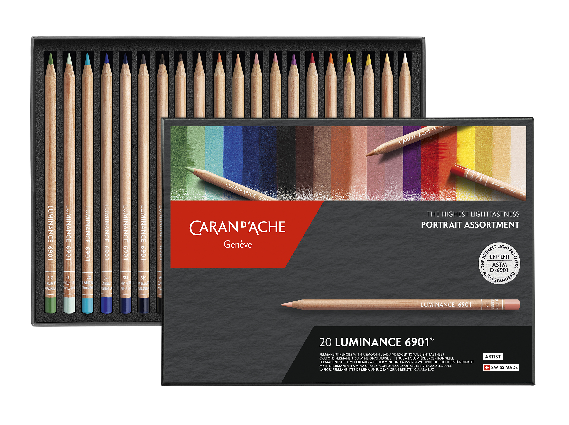 Caran d'Ache Luminance 6901 20 Portrait Set 20 neue Farben FSC zertifiziertes Holz