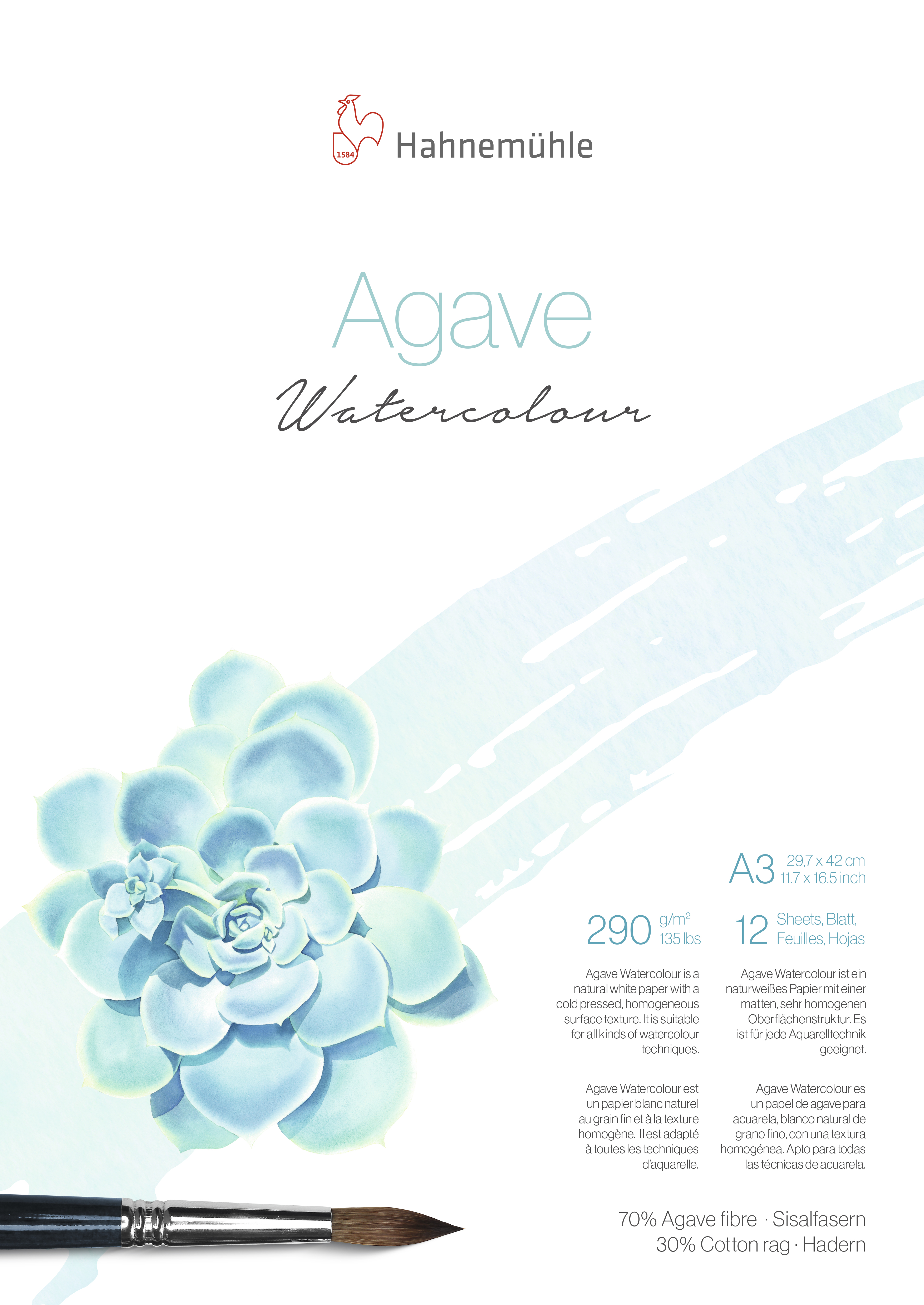Hahnemühle Agave Watercolor Block A3 