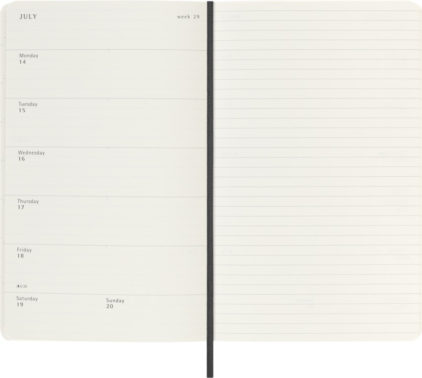 Moleskine Wochen-Notizkalender Large 18 Monate 2025-26 Softcover Schwarz