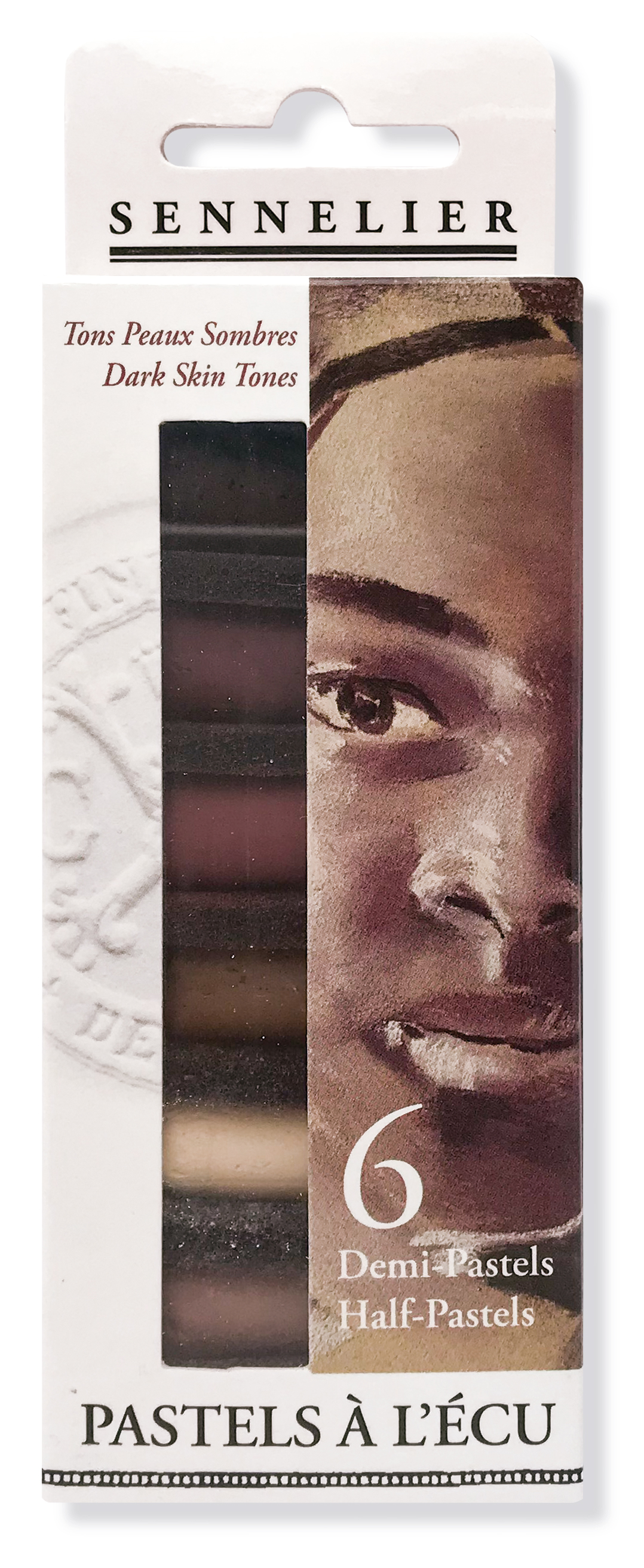 Sennelier Etui mit 6 1/2 Softpastellen ECU dunkle Hauttöne