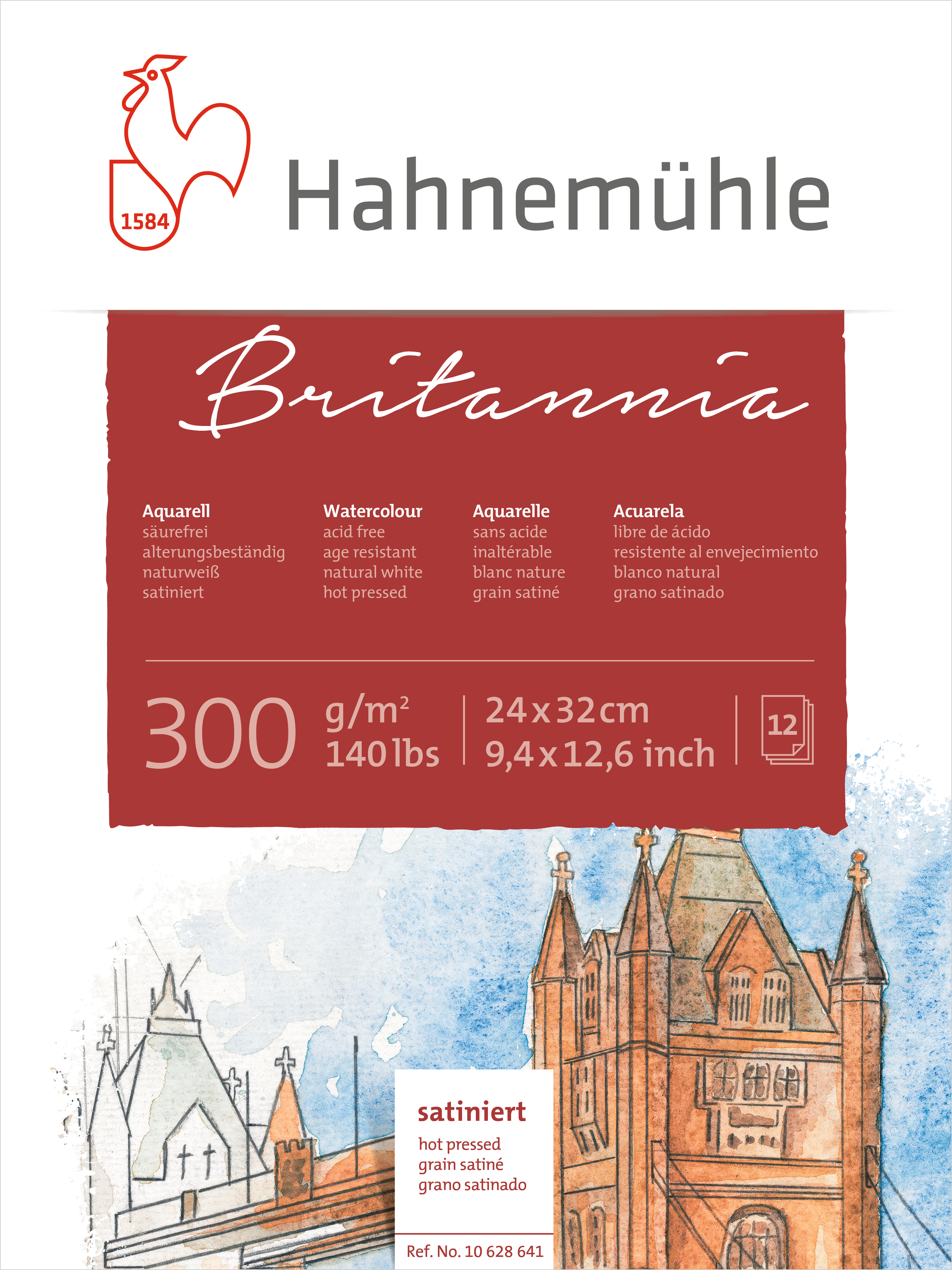 Hahnemühle Britannia Aquarellblock 24 x 32 cm Satiniert