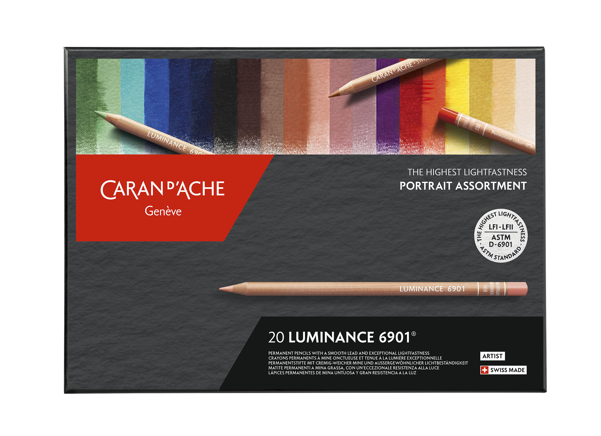 Caran d'Ache Luminance 6901 20 Portrait Set 20 neue Farben FSC zertifiziertes Holz