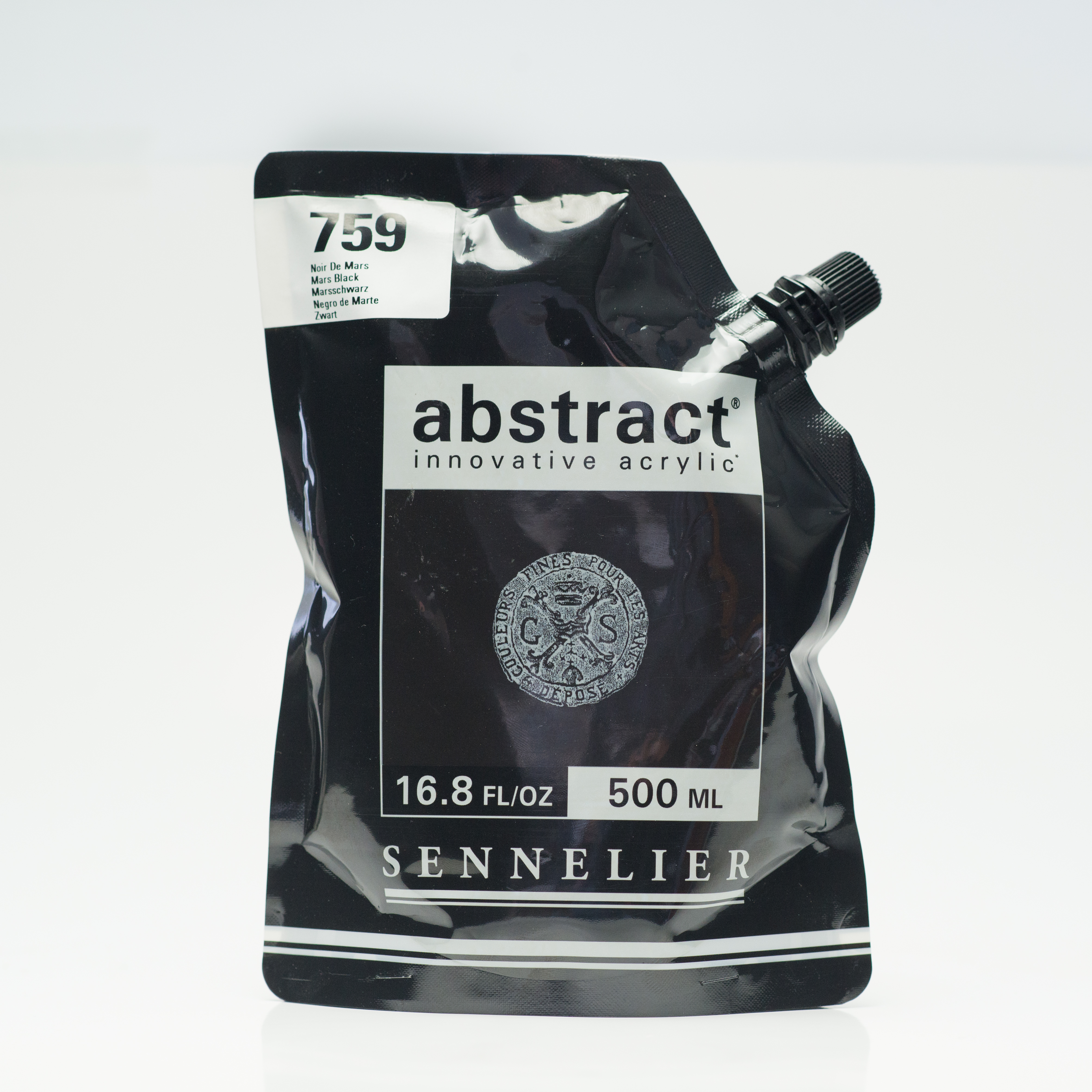 Sennelier Abstract Acrylfarbe 500 ml Satin 759 Marsschwarz