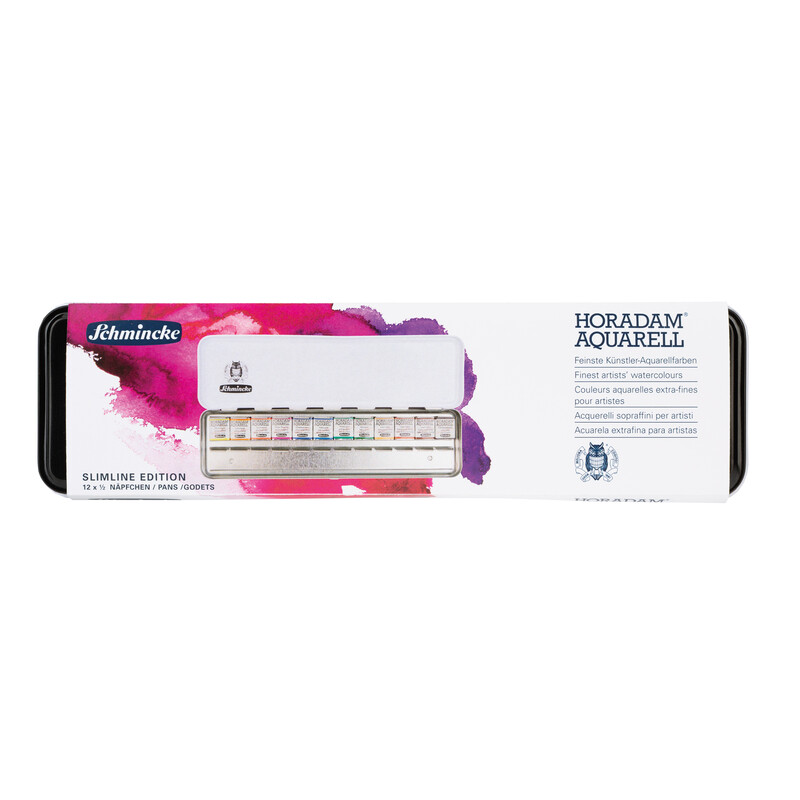 Schmincke Horadam Aquarellkasten 74825 Slim Line 12 x 1/2 Näpfchen