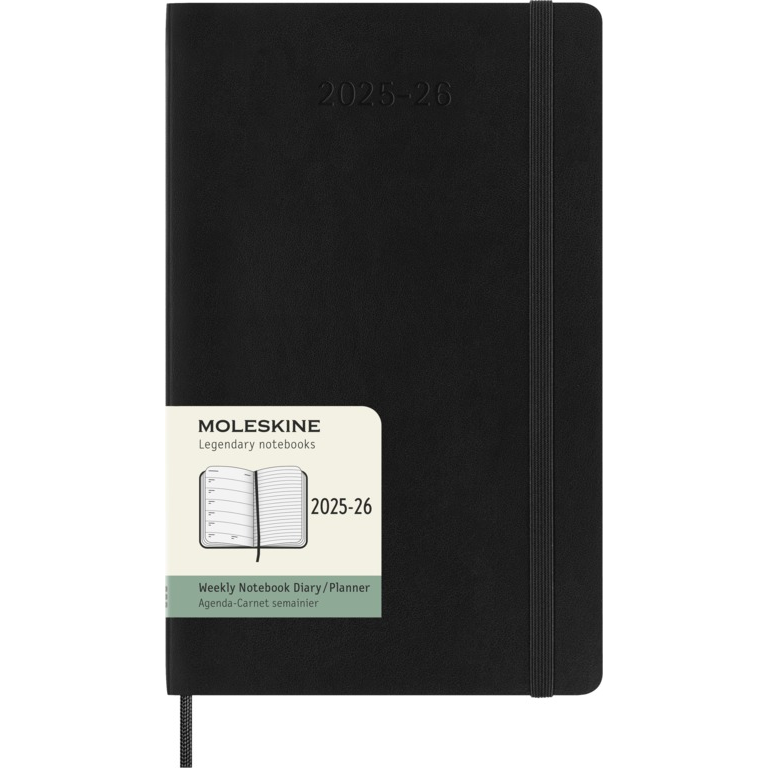Moleskine Wochen-Notizkalender Large 18 Monate 2025-26 Softcover Schwarz