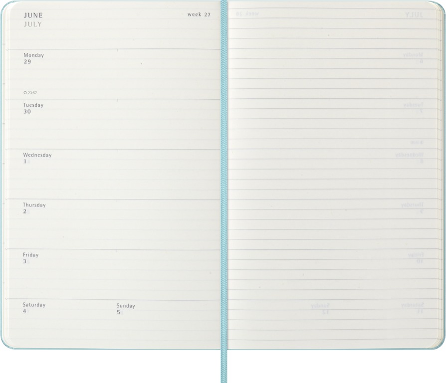 Moleskine Wochen-Notizkalender Large 18 Monate 2025-26 Hardcover Aquamarine