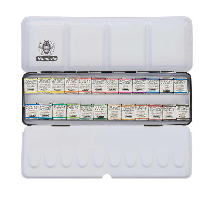 Schmincke Horadam Aquarellkasten 74424 24 1/2 Näpfchen