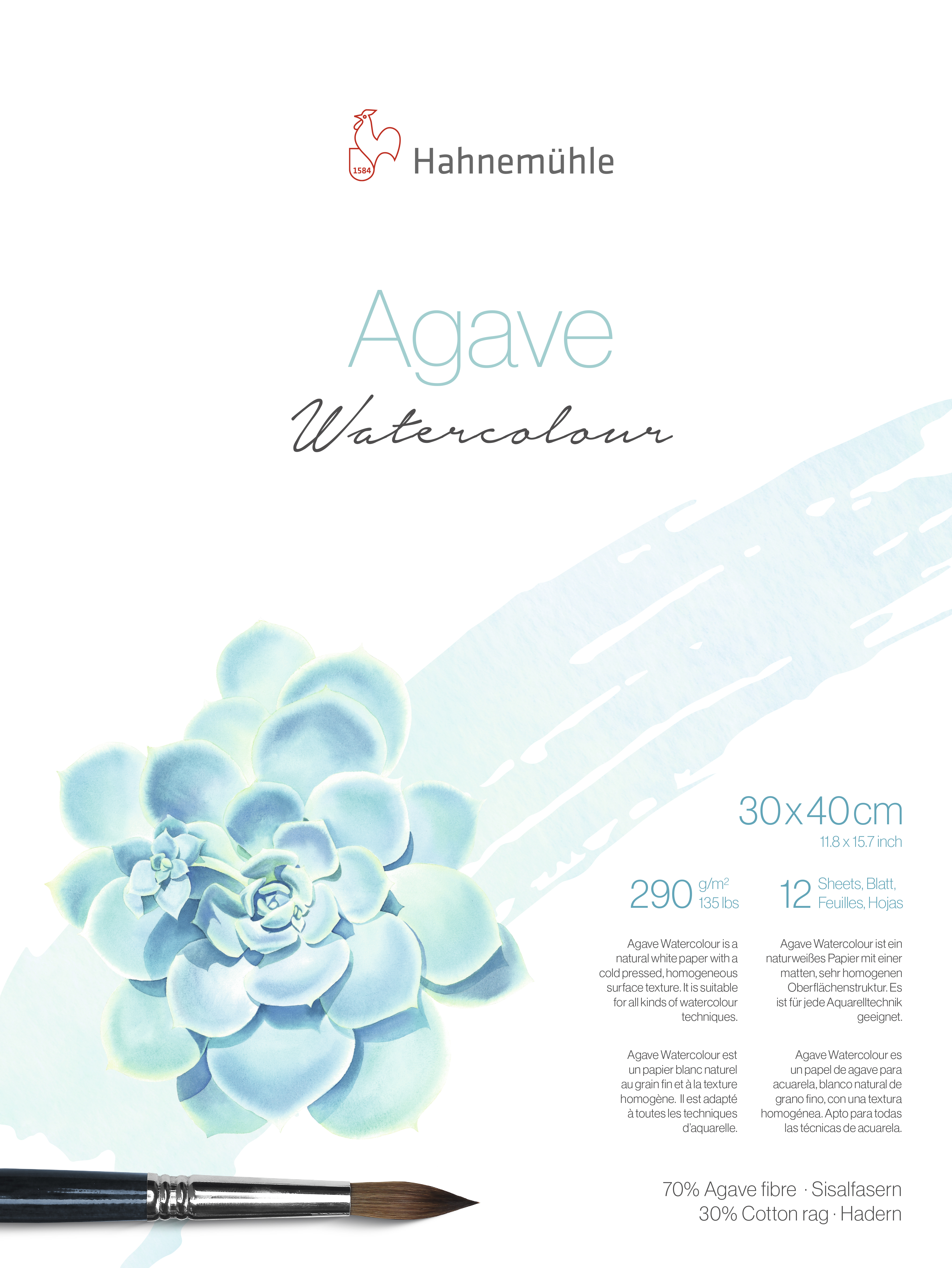 Hahnemühle Agave Watercolor Block 30 x 40 cm 
