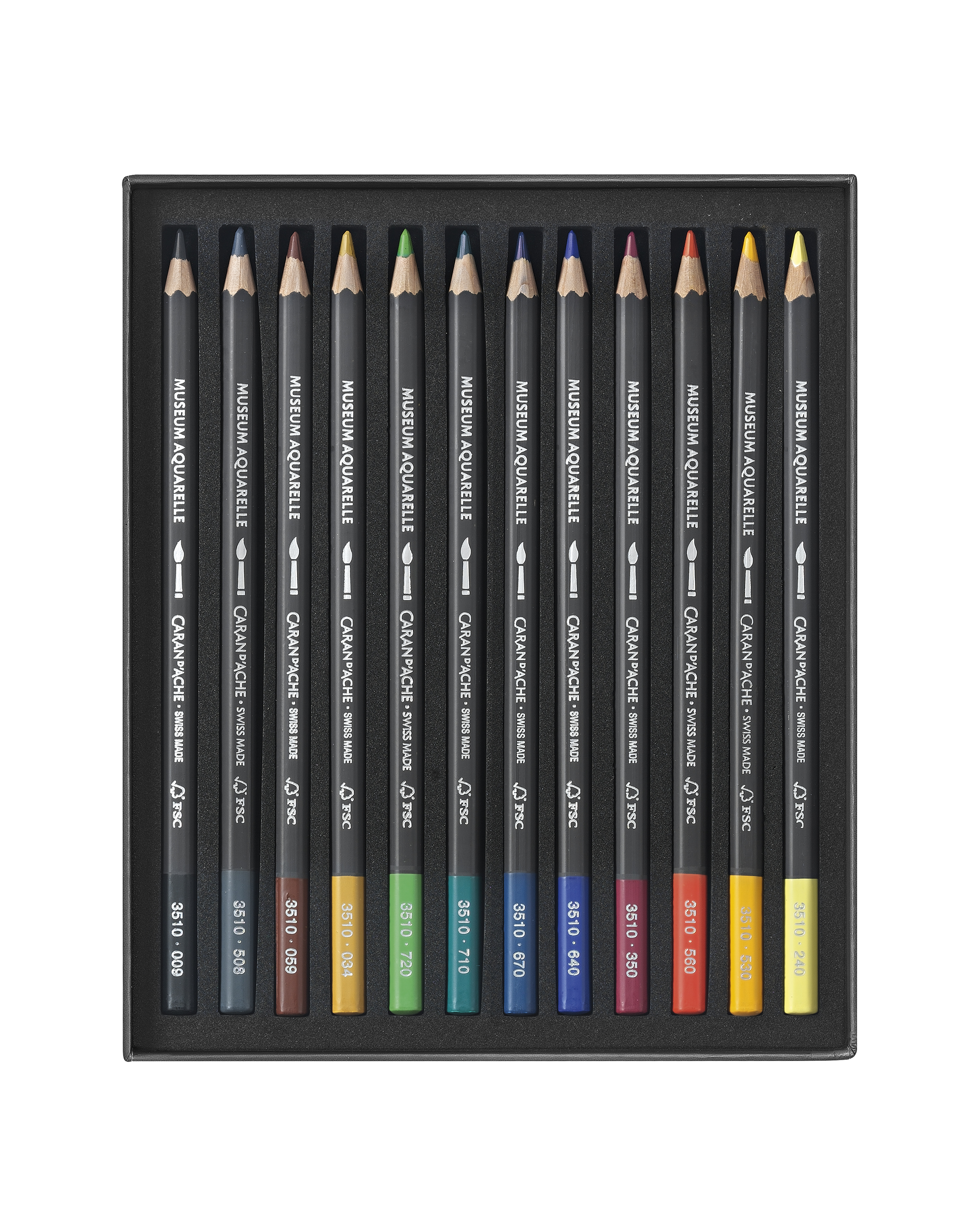 Caran d'Ache Museum Aquarelle 12er Set Kartonschachtel mit 12 Farben