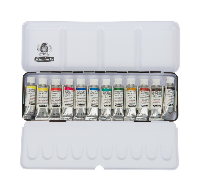 Schmincke Horadam Aquarellkasten 74112 12 x 5 ml Tuben
