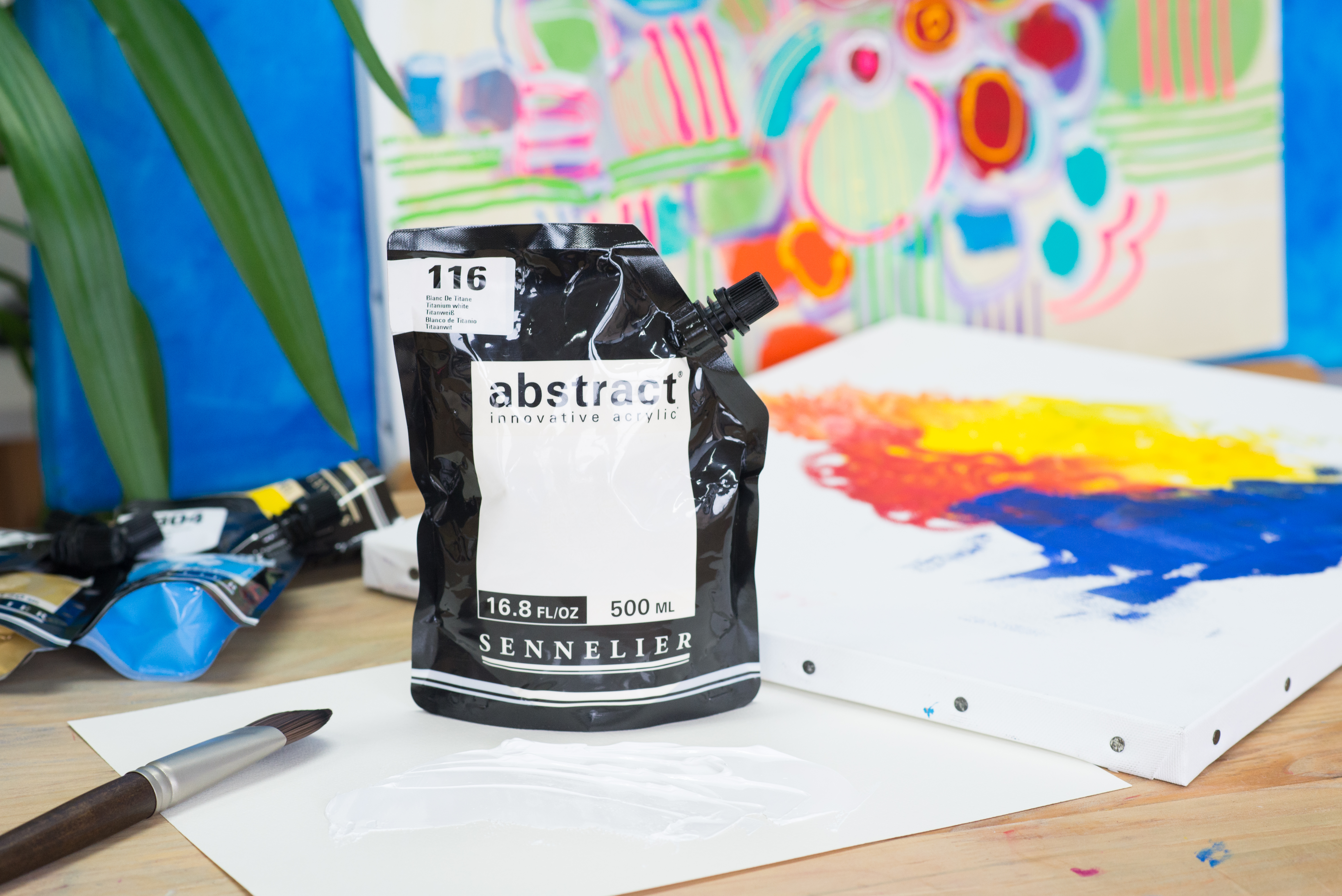 Sennelier Abstract Acrylfarbe 500 ml Satin 116 Titanweiß