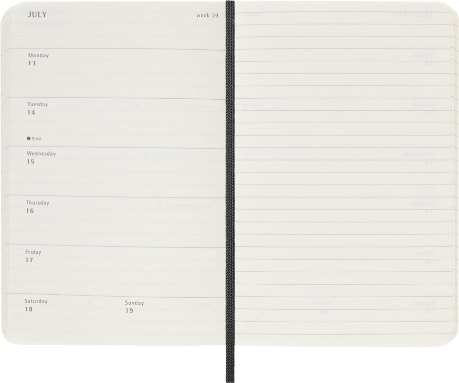 Moleskine Wochen-Notizkalender Pocket 18 Monate 2025-26 Softcover Schwarz